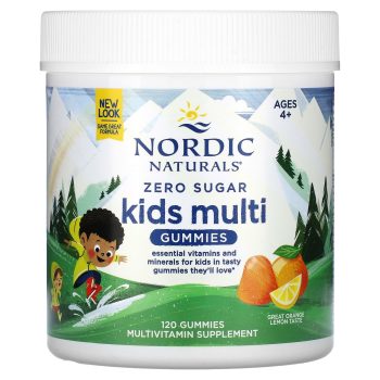 Zero Sugar Kids Multi Gummies, Ages 4 +, Orange Lemon,(Nordic Naturals), 120 Gummies