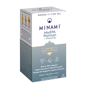 Omega 3 MorEPA Platinum Elite +1000IU Vitamin D3 (Minami), 60 capsules