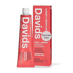 Kids + Adults | Whitening + antiplaque toothpaste (Davids)Natural Strawberry + Watermelon , 149g