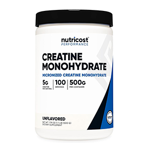 Creatine Monohydrate unflavored, (Nutricost) 500g,
